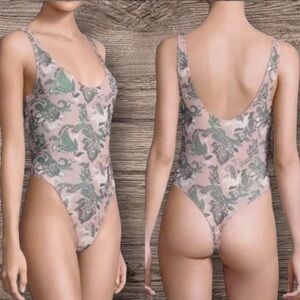 🌼 Free People Pretty in Freesia Pink – Floral Bodysuit– Size S & M | NWT